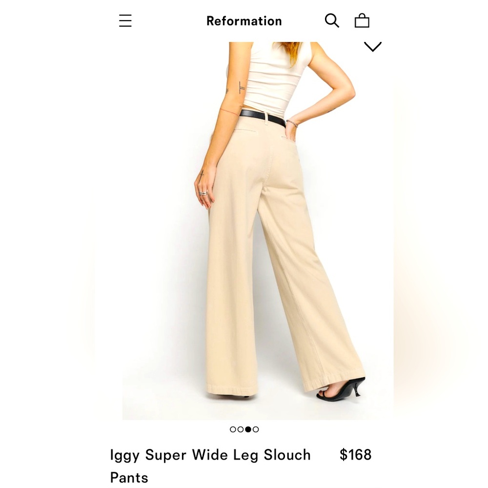 Reformation Iggy Super Wide Leg Slouch Jeans in cream